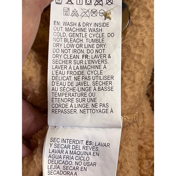 Billabong Teddy Fleece Sherpa Shacket Camel Tan Jacket Women’s Large ABJFT00187 - Picture 3 of 10